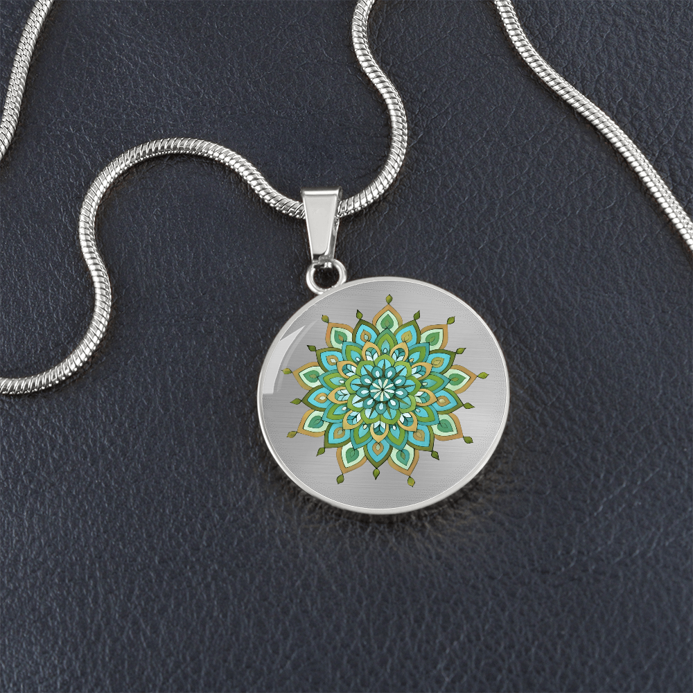 Mary Mandala Art Circle Necklace by Infinite Hue