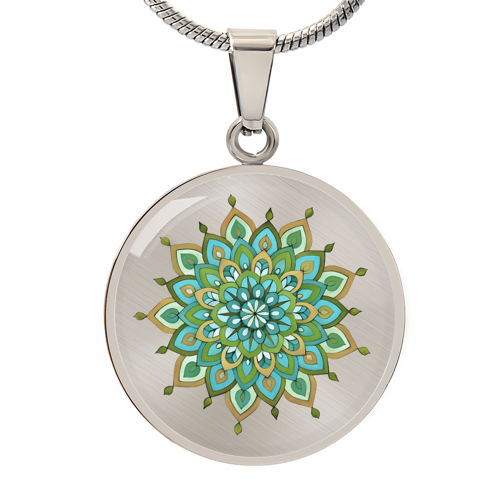 Mary Mandala Art Circle Necklace by Infinite Hue