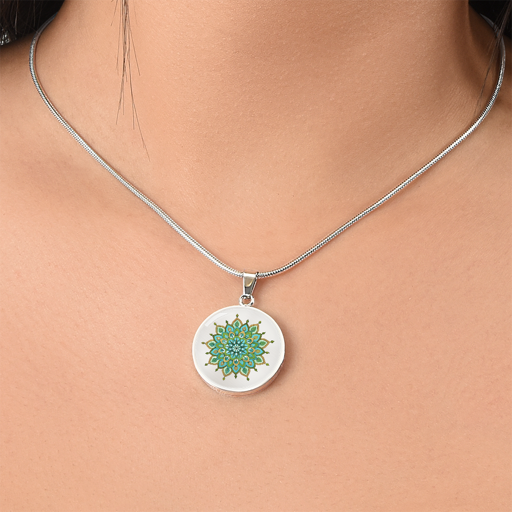 Mary Mandala Art Circle Necklace by Infinite Hue